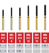 Alpen FG #884.012 Coarse Grit, Beveled Cylinder Diamond Bur. Package of 5 Burs
