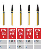 Alpen FG #877K.021 Coarse Grit, Curettage/Pointed Taper Diamond Bur. Package | SurgiMac Dental Supply