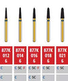 Alpen FG #877K.016 Coarse Grit, Curettage/Pointed Taper Diamond Bur. Package