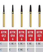 Alpen FG #877K.016 Coarse Grit, Curettage/Pointed Taper Diamond Bur. Package | SurgiMac Dental Supply