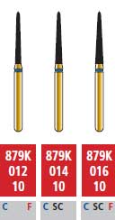 Alpen FG #879K.016 Coarse Grit, Curettage/Pointed Taper Diamond Bur. Package | SurgiMac Dental Supply