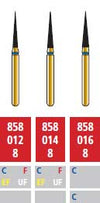 Alpen FG #858.012 Extra Fine Grit, Flame Shaped Diamond Bur. Package of 5 Burs