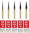 Alpen FG #859.014 Coarse Grit, Needle Shaped Diamond Bur. Package of 5 Burs