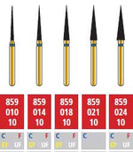 Alpen FG #859.018 Ultra Fine Grit, Flame Shaped Diamond Bur. Package of 5 Burs | SurgiMac Dental Supply