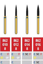 Alpen FG #862.014 Super Coarse Grit, Flame Shaped Diamond Bur. Package of 5 Burs | SurgiMac Dental Supply