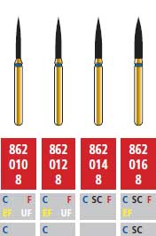 Alpen FG #862.010 Extra Fine Grit, Flame Shaped Diamond Bur. Package of 5 Burs | SurgiMac Dental Supply