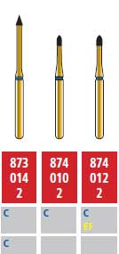 Alpen FG #873.014 Coarse Grit, Flame Shaped Diamond Bur. Package of 5 Burs | SurgiMac Dental Supply