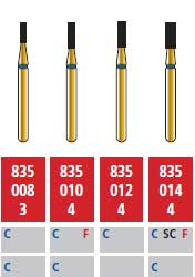 Alpen FG #835.010 Coarse Grit, Flat End Cylinder Diamond Bur. Package of 5 Burs | SurgiMac Dental Supply