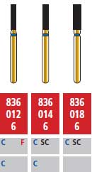 Alpen FG #836.014 Coarse Grit, Flat End Cylinder Diamond Bur. Package of 5 Burs | SurgiMac Dental Supply