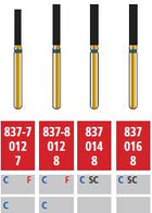 Alpen FG #837.016 Coarse Grit, Flat End Cylinder Diamond Bur. Package of 5 Burs | SurgiMac Dental Supply