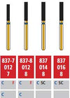 Alpen FG #837-7.012 Coarse Grit, Flat End Cylinder Diamond Bur. Package of 5
