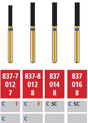Alpen FG #837-8.012 Fine Grit, Flat End Cylinder Diamond Bur. Package of 5 Burs | SurgiMac Dental Supply