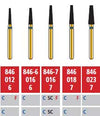 Alpen FG #846-6.016 Coarse Grit, Flat End Taper Diamond Bur. Package of 5 Burs