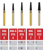 Alpen FG #846.018 Coarse Grit, Flat End Taper Diamond Bur. Package of 5 Burs | SurgiMac Dental Supply