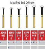 Alpen FG #836R.010 Coarse Grit, Modified End Cylinder Diamond Bur, Package of 5 | SurgiMac Dental Supply