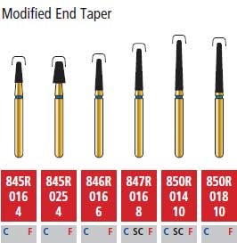 Alpen FG #846R.016 Fine Grit, Modified End Taper Diamond Bur. Package of 5 Burs | SurgiMac Dental Supply