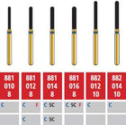 Alpen FG #881.014 Coarse Grit, Round End Cylinder Diamond Bur. Package of 5 Burs | SurgiMac Dental Supply