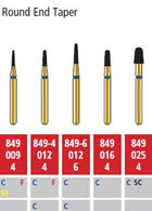 Alpen FG #849-6.012 Coarse Grit, Round End Taper Diamond Bur. Package of 5 Burs | SurgiMac Dental Supply