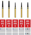 Alpen FG #851.012 Coarse Grit, Round End Taper Diamond Bur. Package of 5 Burs