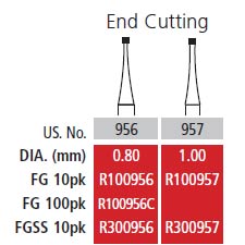 Alpen FG #957 End Cutting Carbide Bur, Package of 10 | SurgiMac Dental Supply