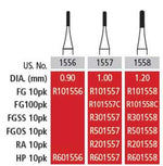 Alpen FG #1558 Round End Cross Cut Fissure Carbide Bur, Package of 100 Burs | SurgiMac Dental Supply