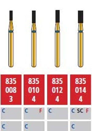 Alpen x1 FG #835.010 Coarse Grit, Flat End Cylinder, Single Use Diamond Bur | SurgiMac Dental Supply