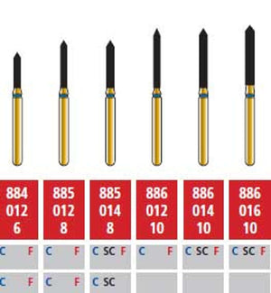 Alpen FG #838.012 Coarse Grit, Round End Cylinder Diamond Bur. Package of 5 Burs | SurgiMac Dental Supply