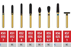 Alpen FG #KS2.014 SuperCoarse Grit, KS Series Diamond Bur. Package of 5 Burs | SurgiMac Dental Supply