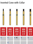 Alpen FG #806.012 Coarse Grit, Inverted Cone with Collar Diamond Bur. Package | SurgiMac Dental Supply