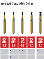 Alpen FG #806.012 Coarse Grit, Inverted Cone with Collar Diamond Bur. Package | SurgiMac Dental Supply