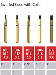 Alpen FG #806.012 Coarse Grit, Inverted Cone with Collar Diamond Bur. Package | SurgiMac Dental Supply