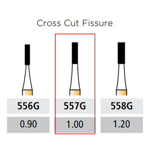 Alpen/Speedster FG #556G Straight Cross Cut Fissure Carbide Bur, Package of 10 | SurgiMac Dental Supply