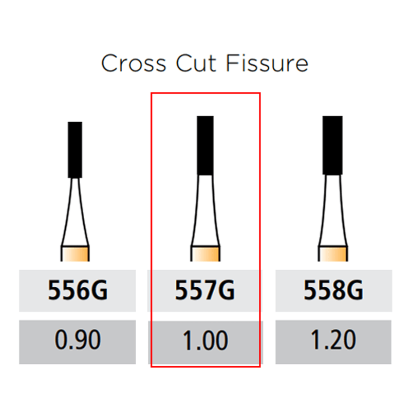 Alpen/Speedster FG #556G Straight Cross Cut Fissure Carbide Bur, Package of 10 | SurgiMac Dental Supply
