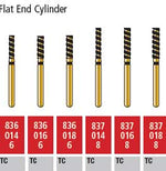 Alpen Turbo Cut FG #836.014 Supercoarse Grit, Flat End Cylinder Turbo Cut | SurgiMac Dental Supply