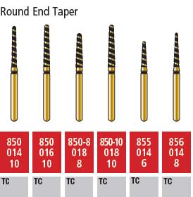 Alpen Turbo Cut FG #850-8.018 Supercoarse Grit, Long Round End Taper Turbo Cut | SurgiMac Dental Supply