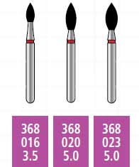 Alpen x1 FG 368.020 Coarse Grit, Football Shaped, Single Use Diamond Bur | SurgiMac Dental Supply