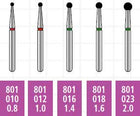 Alpen x1 FG #801.018 Medium Grit, Ball Shaped, Single Use Diamond Bur. Package | SurgiMac Dental Supply
