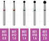 Alpen x1 FG #801.018 Medium Grit, Ball Shaped, Single Use Diamond Bur. Package