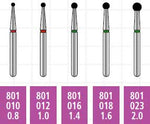 Alpen x1 FG #801.023 Coarse Grit, Ball Shaped, Single Use Diamond Bur. Package | SurgiMac Dental Supply