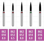 Alpen x1 FG #862.012 SS (Short Shank) Coarse Grit, Flame Shaped, Single Use | SurgiMac Dental Supply