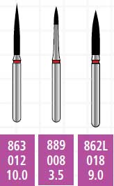 Alpen x1 FG #862.018 Fine Grit, Flame Shaped, Single Use Diamond Bur. Package | SurgiMac Dental Supply