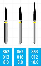 Alpen x1 FG #862.012 Extra Fine Grit, Flame Shaped Finishing, Single Use | SurgiMac Dental Supply