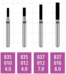 Alpen x1 FG #835.010 Medium Grit, Flat End Cylinder, Single Use Diamond Bur | SurgiMac Dental Supply