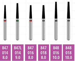 Alpen x1 FG #847.016 Fine Grit, Flat End Taper, Single Use Diamond Bur. Package | SurgiMac Dental Supply
