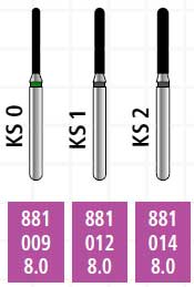 Alpen x1 FG #881.009 Coarse Grit, Round End Cylinder, Single Use Diamond Bur | SurgiMac Dental Supply