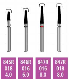 SurgiMac Alpen x1 FG #847R.016 Fine Grit, Modified Flat End Taper, Single Use Diamond Bur, 25/Pk | SurgiMac Dental Supply