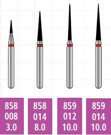 Alpen x1 FG #858.008 SS (Short Shank) Fine Grit, Pointed Cone Shaped, Single | SurgiMac Dental Supply