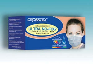 Ultra FogFree Earloop Mask ASTM Level 3 Mask, Latex Free (LF), Blue, 40/bx, 10 bx/ctn GCFCX
