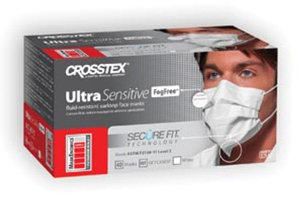 Crosstex | ASTM Level 3 Earloop Mask, No Fog, White, 40/bx, 10 bx/ctn | GCFCXSFSF