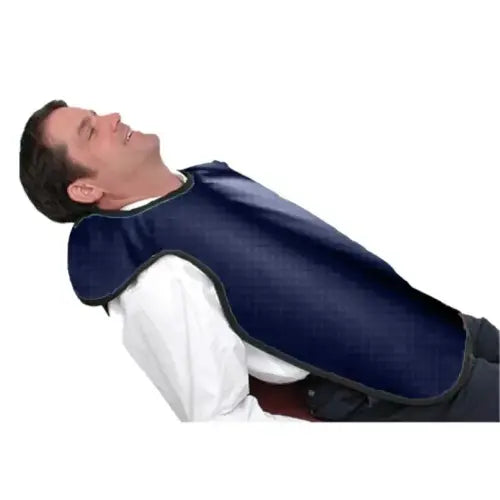 Flow Dental X-Ray Adult (24" x 26") Lead Bib Apron Without Collar - ELECTRIC BLUE